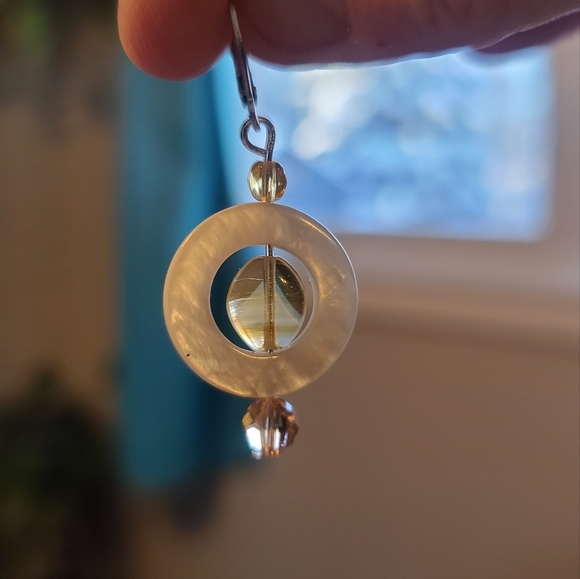 Pretty Handcrafted Mother of Pearl Earrings - Picture 5 of 6